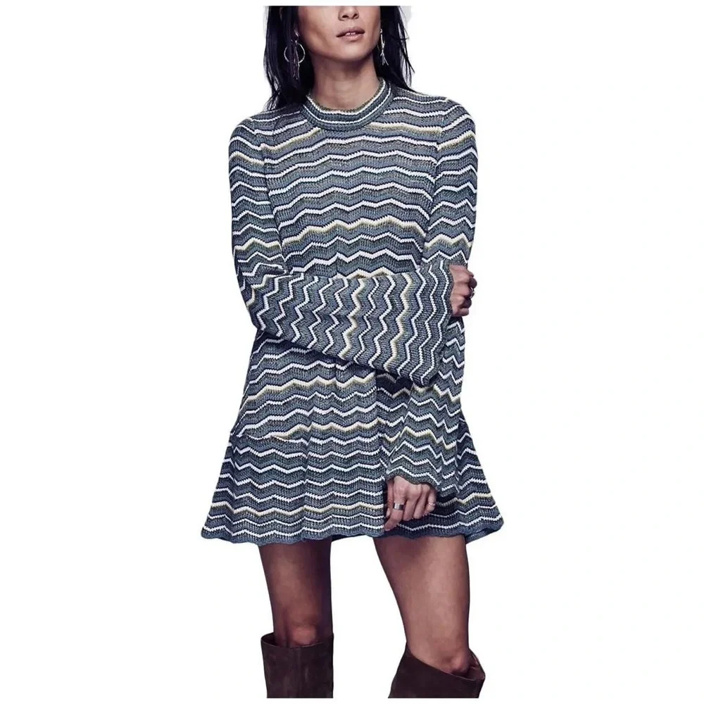Free People Zig Zag  Tunic Dress 